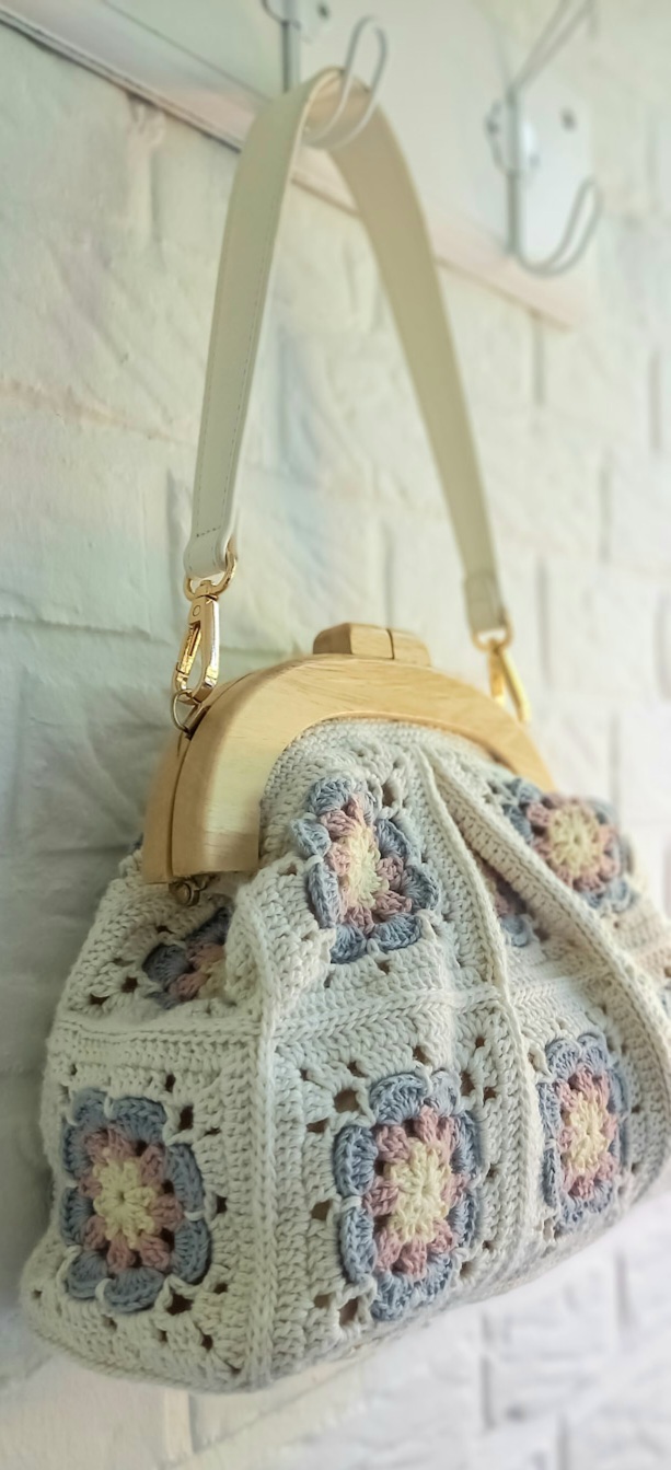 Blue Flowers Handbag - Billede 3