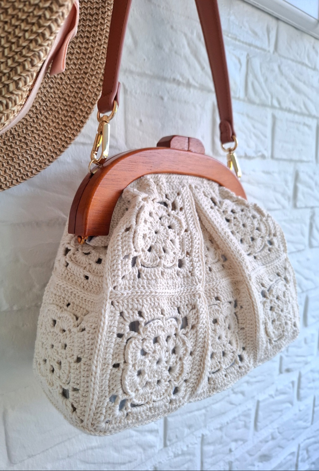 White Flowers Handbag - Billede 2