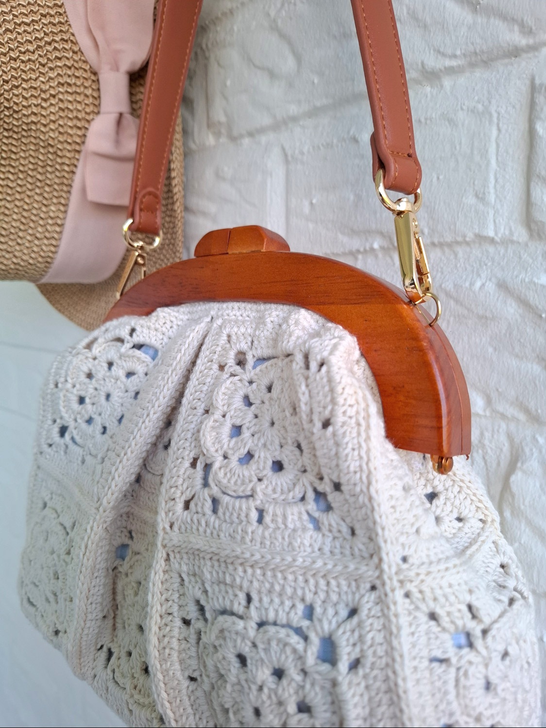 White Flowers Handbag - Billede 3