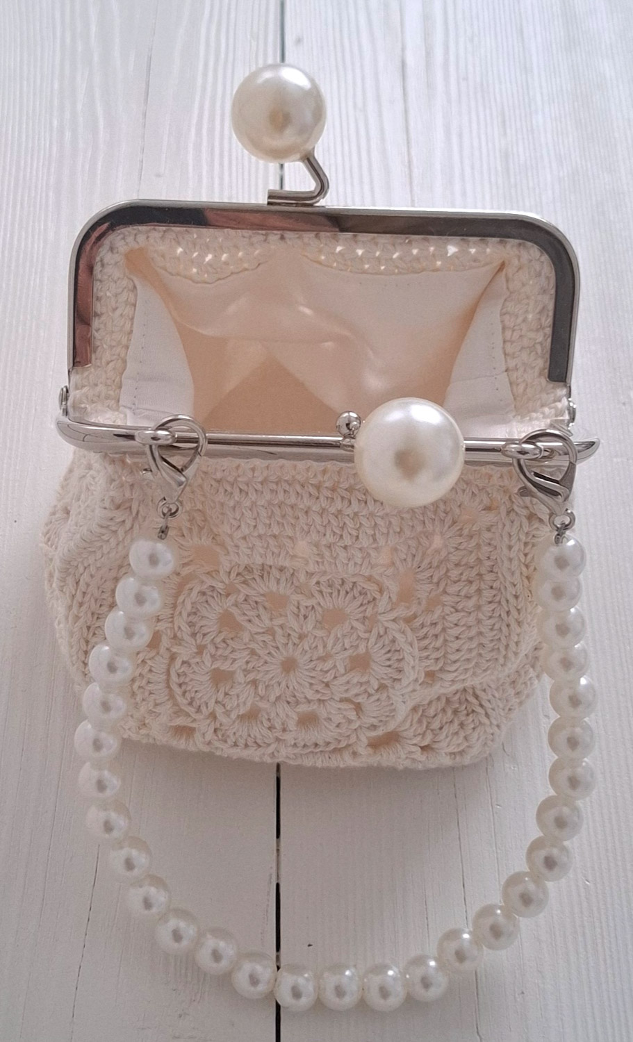 White Flowers Bag/Clutch - Billede 3