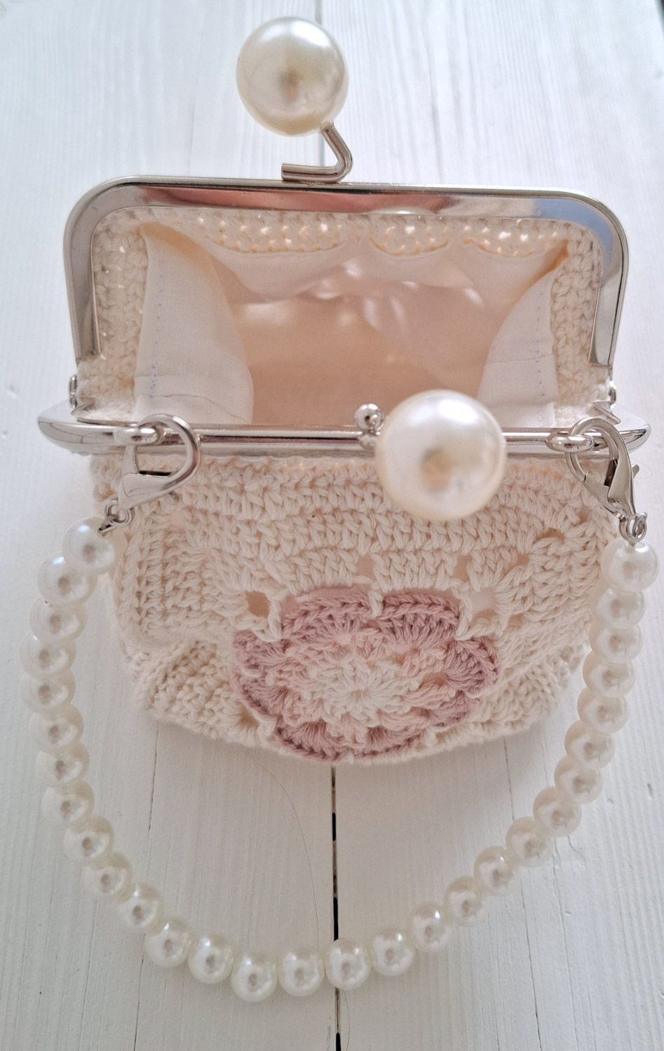 Hæklet Rosa Bag/Clutch - Billede 4