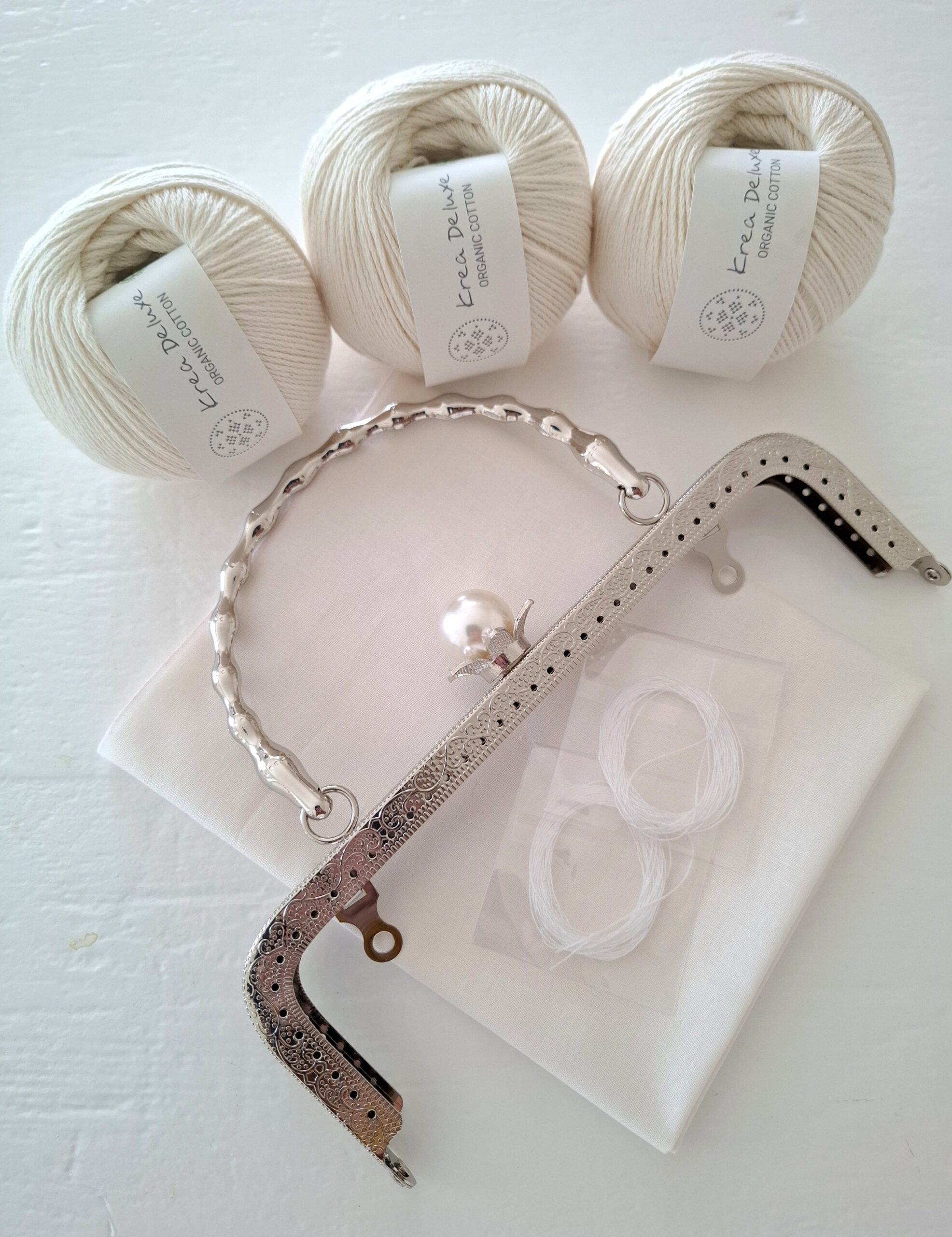 Tilbehørsæt med garn og perlelukning til Handbag/Clutch