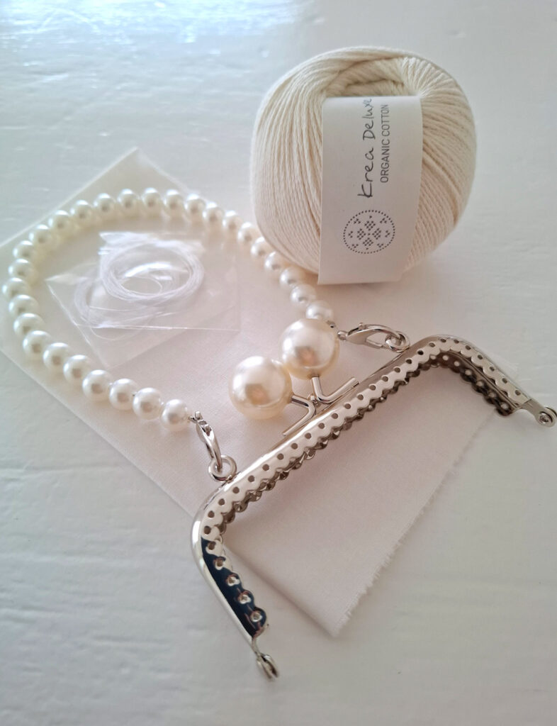 Tilbehørsæt med garn til Bag/Clutch, Naturhvid