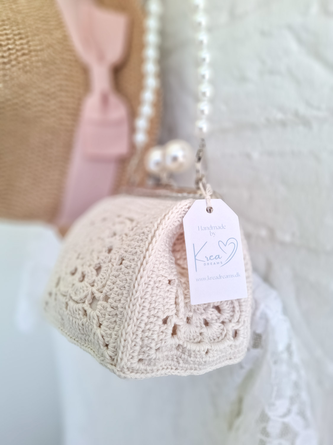 Hæklet White Bag/Clutch - Billede 3