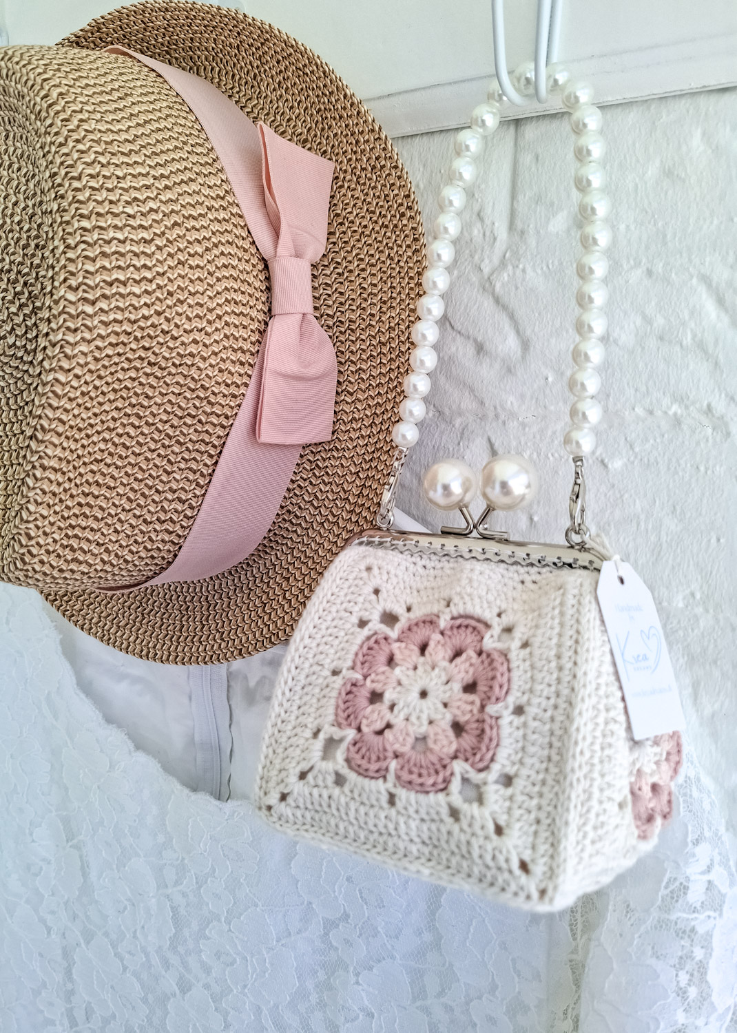 Hæklet Rosa Bag/Clutch - Billede 2