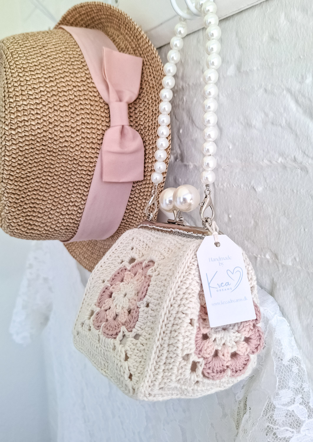 Hæklet Rosa Bag/Clutch