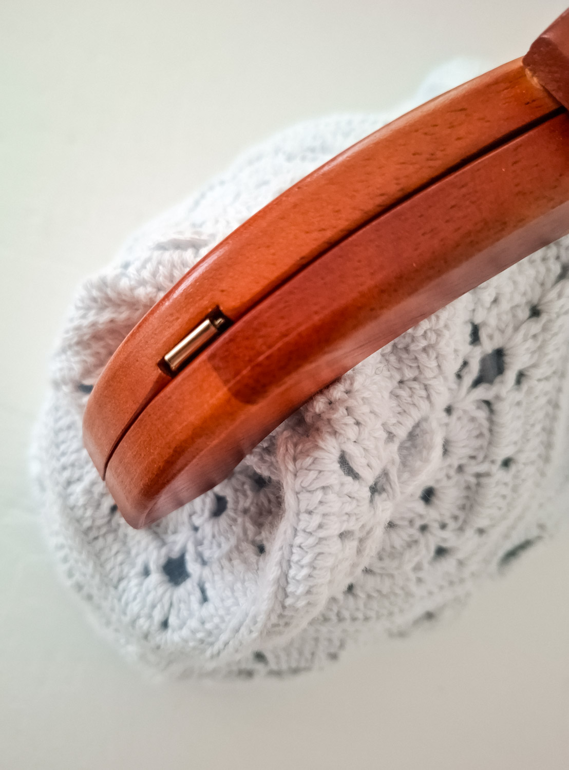 Hæklet Light Blue Handbag - Billede 5