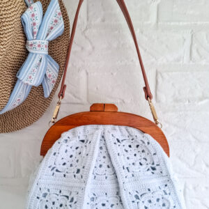 Light Blue Flowers Handbag