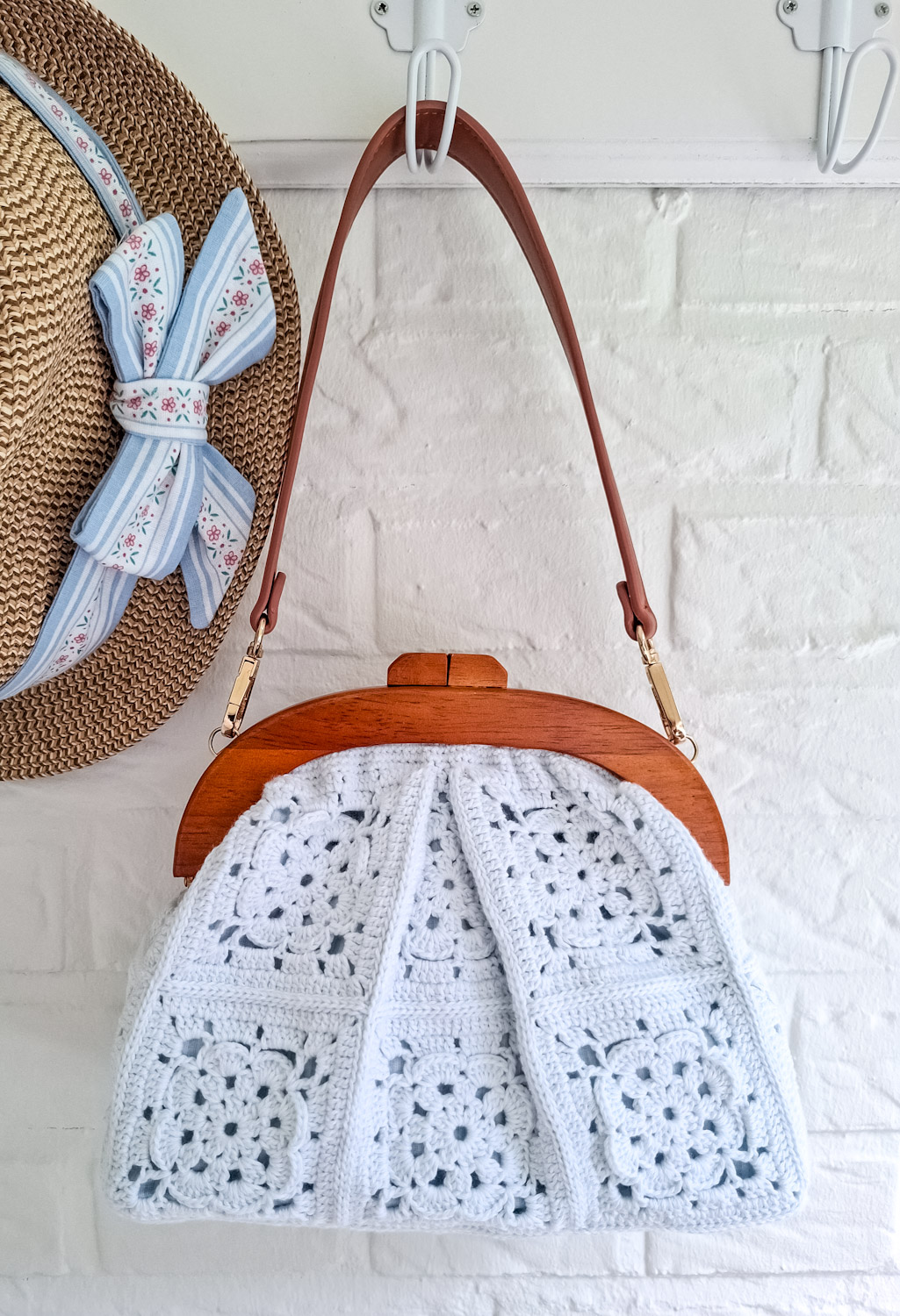 Light Blue Flowers Handbag