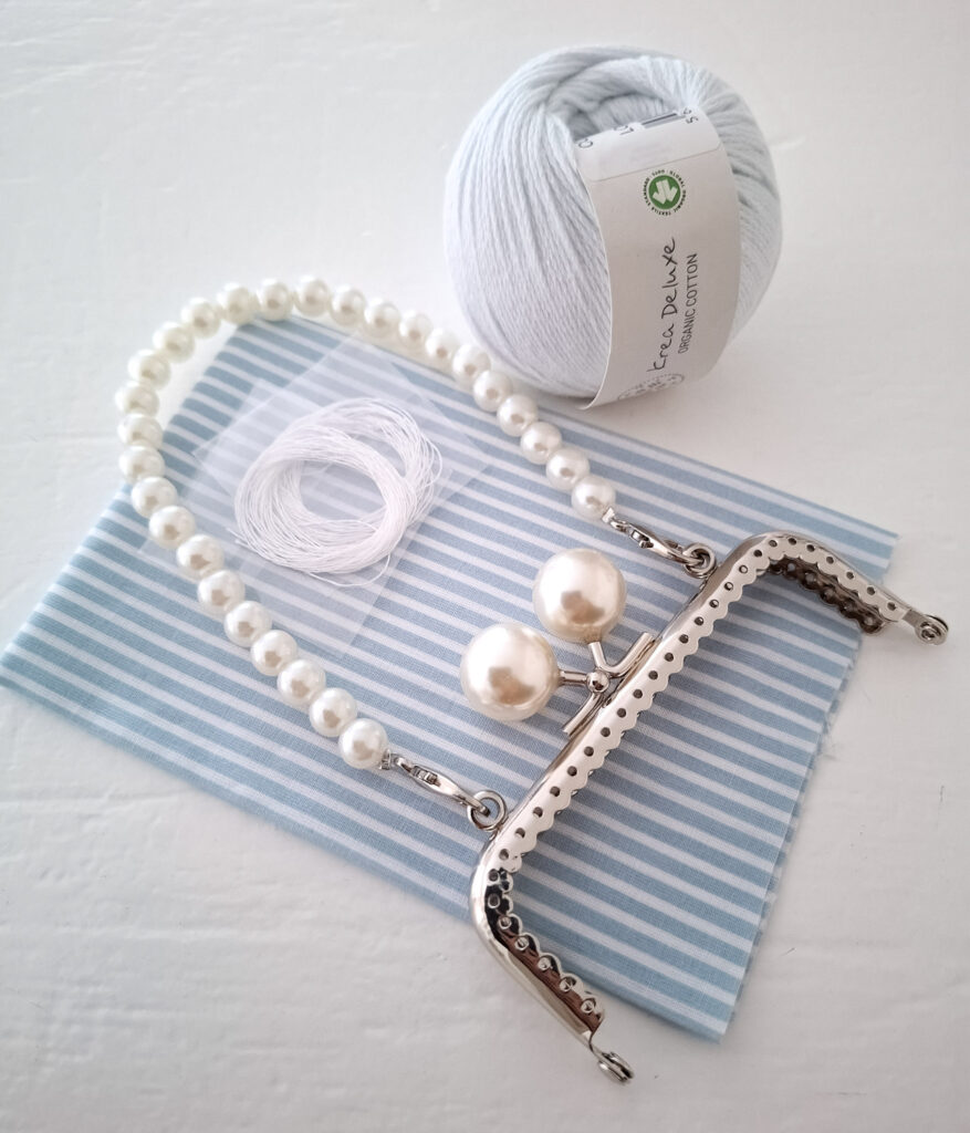 Tilbehørsæt med garn til Bag/Clutch, Sart lyseblå