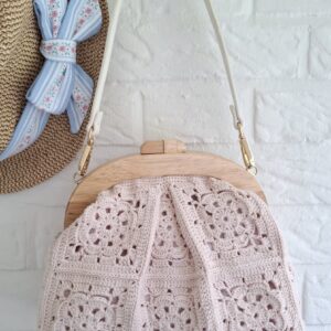 Hæklet Light Rosa Handbag