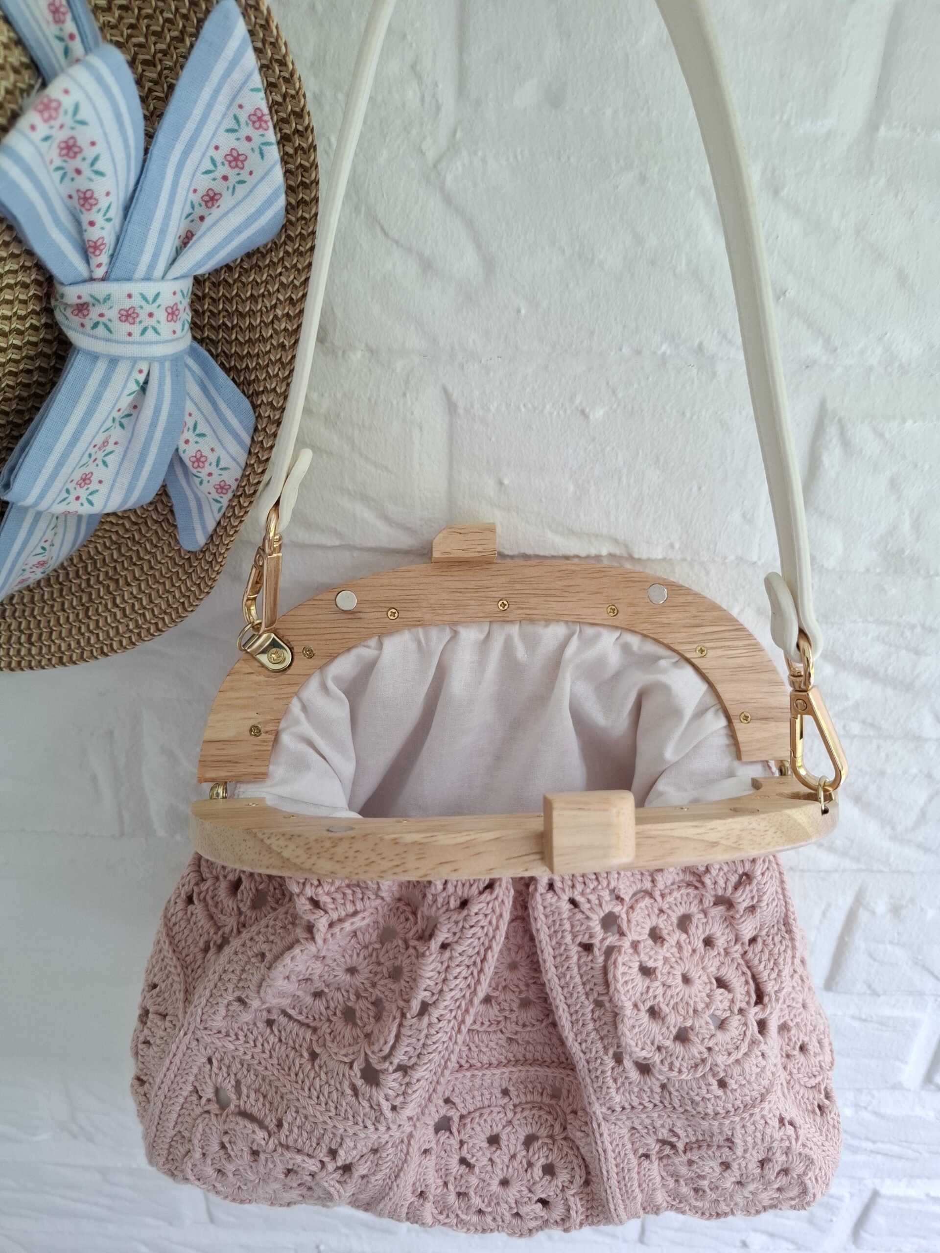 Hæklet Rosa Handbag - Billede 4