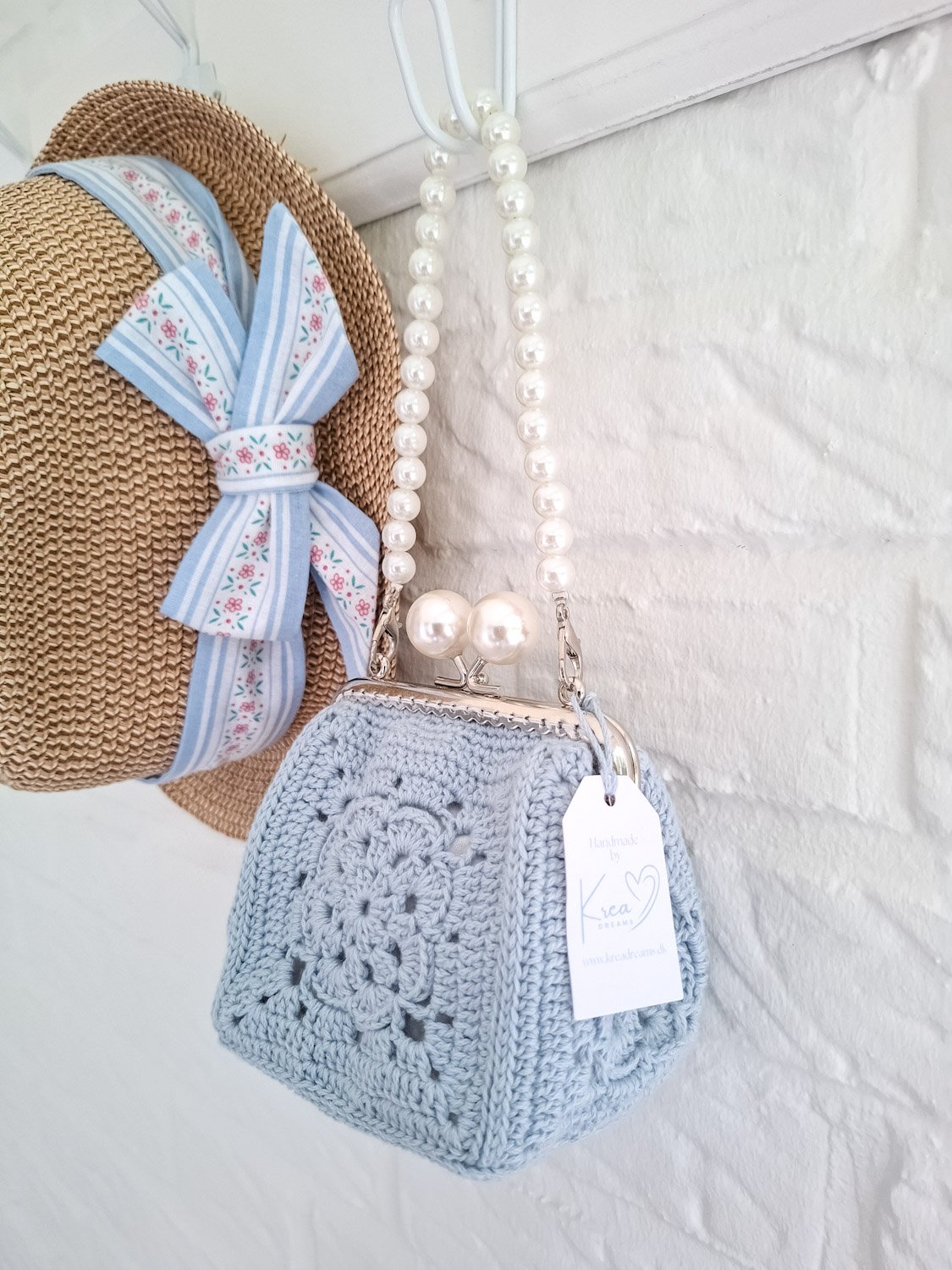 Hæklet Blue Bag/Clutch
