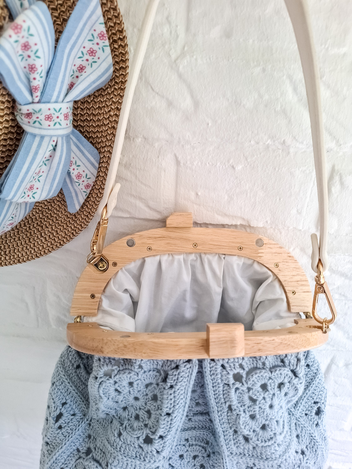 Hæklet Blue Handbag - Billede 4