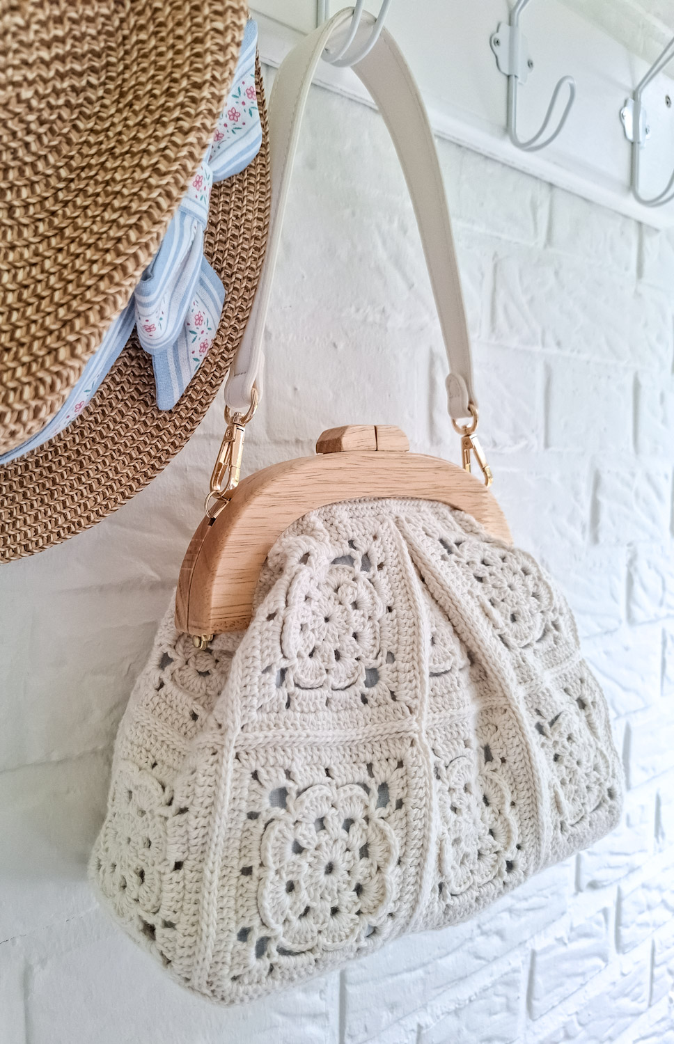 White Flowers Handbag - Billede 9