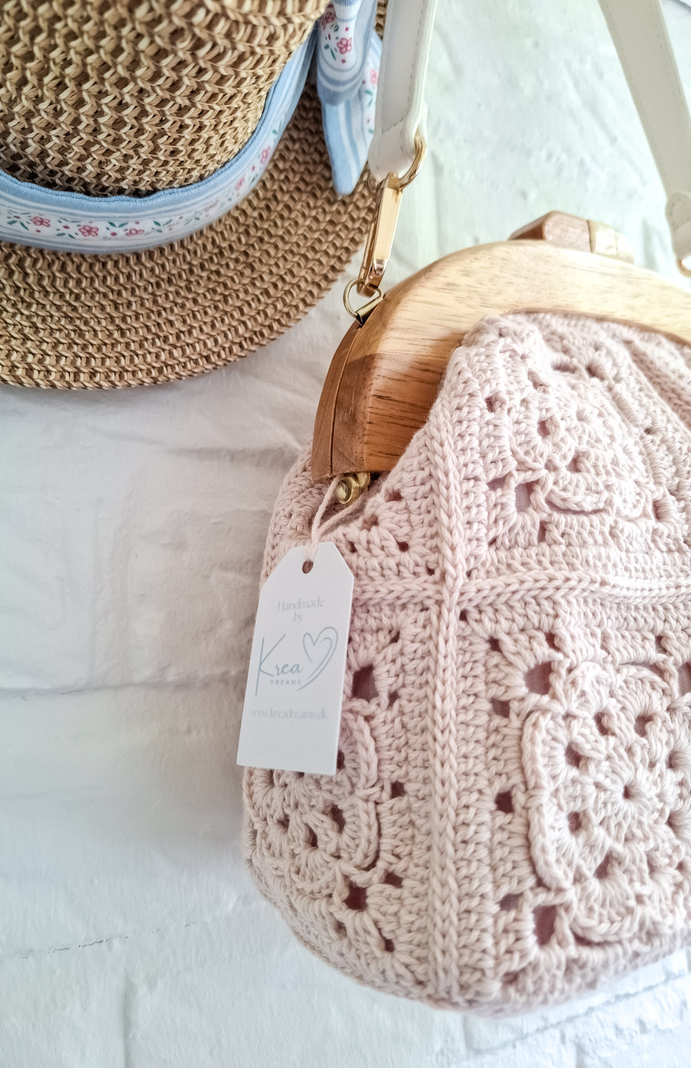 Hæklet Light Rosa Handbag - Billede 2