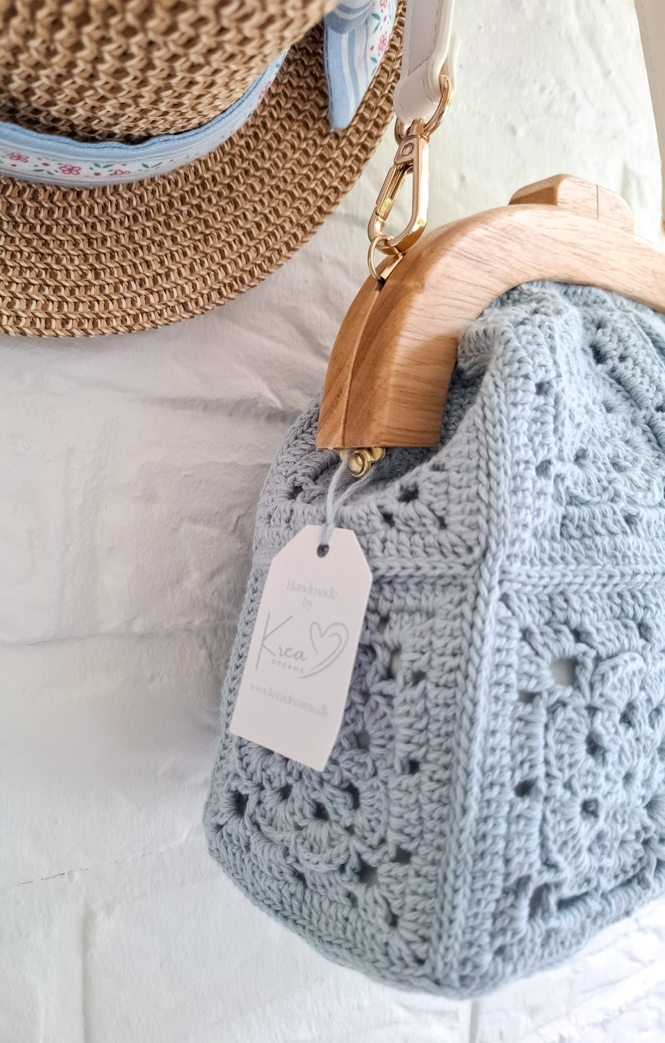 Hæklet Blue Handbag - Billede 2