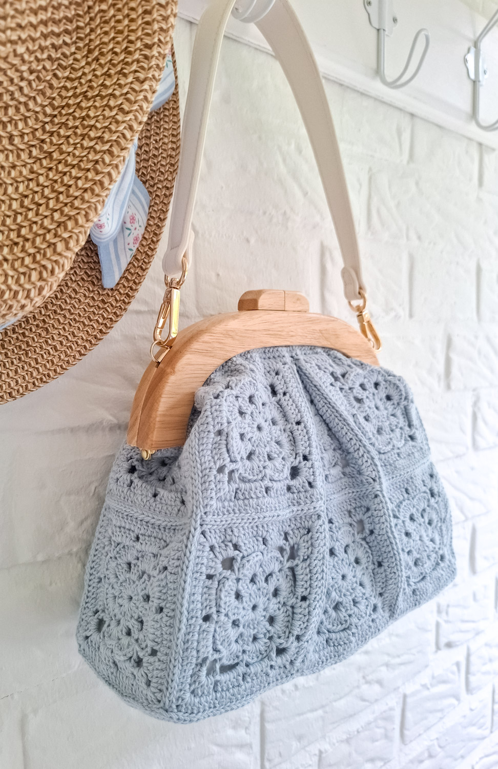 Hæklet Blue Handbag - Billede 3