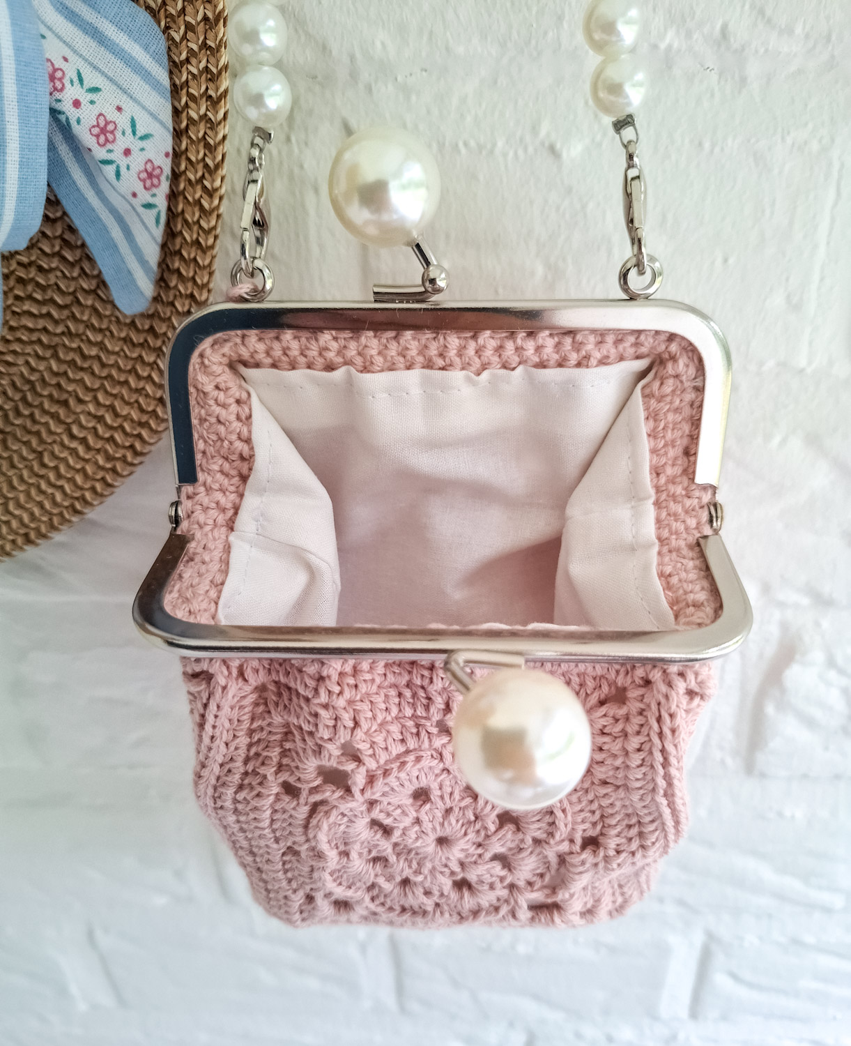 Hæklet Rosa Bag/Clutch - Billede 4