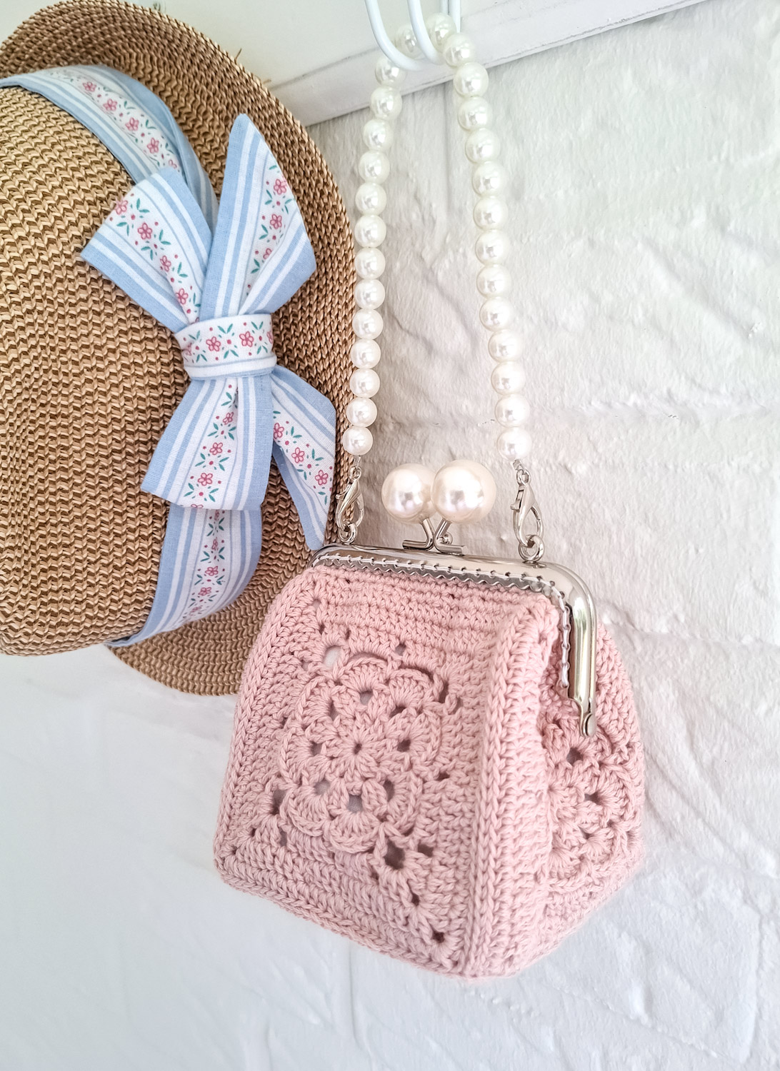 Hæklet Rosa Bag/Clutch - Billede 3
