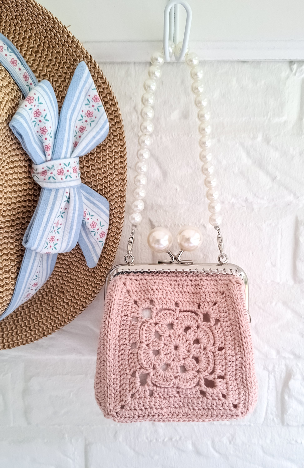 Hæklet Rosa Bag/Clutch - Billede 2