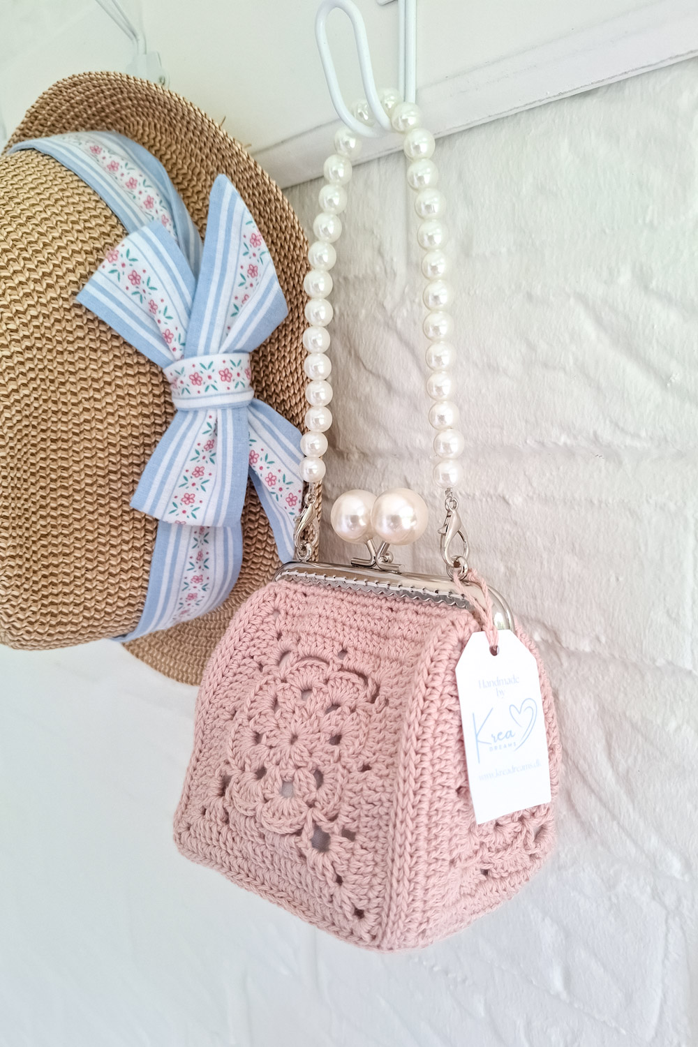 Hæklet Rosa Bag/Clutch
